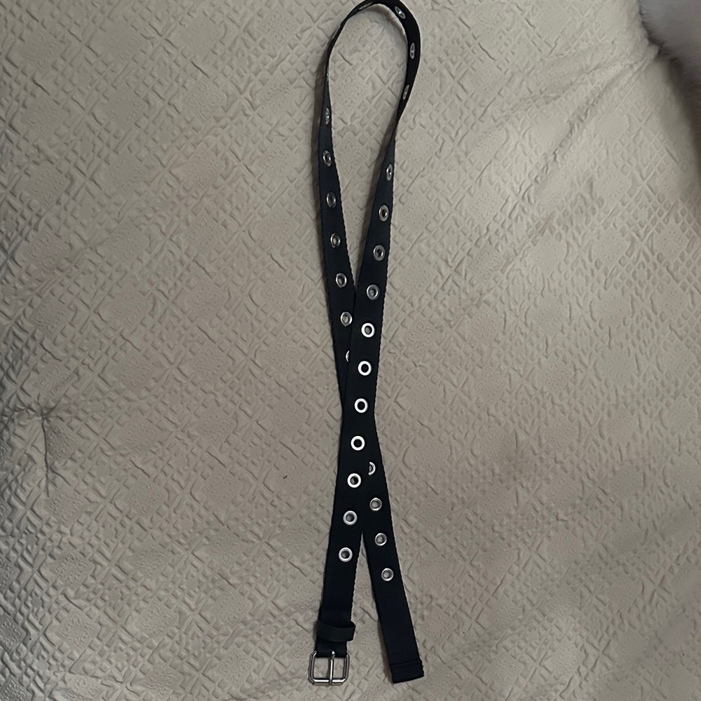 Black Belt with Silver Eyelets